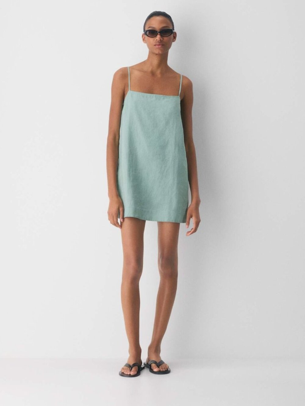 Aritzia - Arcos Linen Dress - Goddess Sage